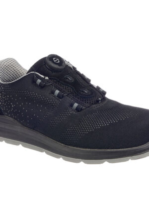 FT08 - Portwest Compositelite Wire Lace Safety Trainer Knit S1P Svart/Grå