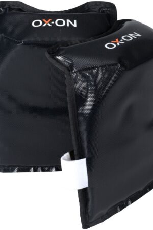 Knäskydd – OX-ON Comfort, One size, svart, läder/PVC, komfort, med band och kardborrestängning