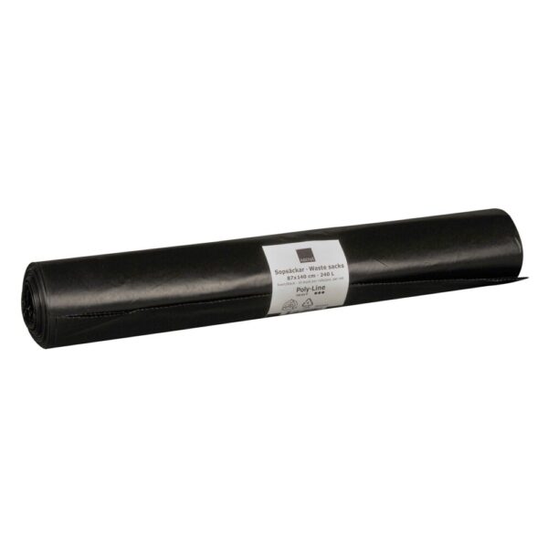Sopsäck 240 l, svart, LDPE, 140x87cm (Kartong/12rl)