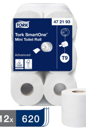 Tork T9 SmartOne Mini 2 lager Toalettpapper, Kvantitet: 12 rullar