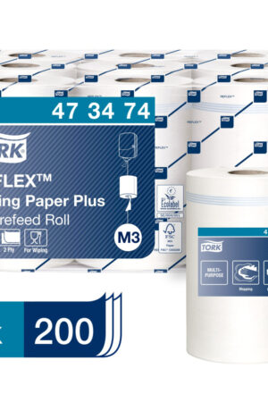 Tork M3 Reflex 2 lager Avtorkningspapper Centrummatat, Kvantitet: 9 rullar