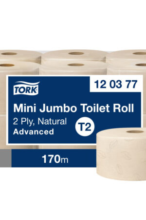 Tork Mini Jumbo Toalettpapper Natur T2 (12/rullar)