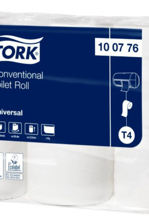 Tork T4 Universal 1 lager Toalettpapper T4 50,4m 1-lag ofärgat 6rl/frp 48rl/krt, FSC (48/rullar)