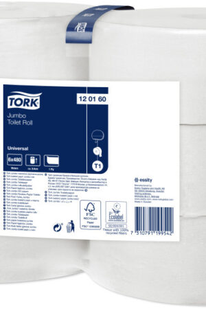 Tork T1 Universal Jumbo 1 lager Toalettpapper, Kvantitet: 6 rullar