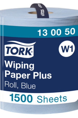 Tork W1 Plus rulle 2 lager Avtorkningspapper Industrial Wiping Tork Adv 420 2-ply Performance blue 510mx37cm, FSC (1st Rulle)