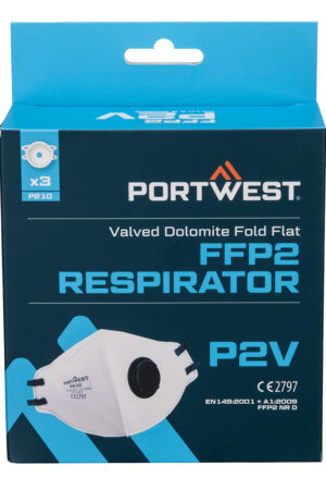 P210 - FFP2 Ventildförsedd Damm veckat andningsskydd Vit