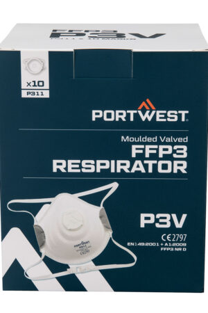 P311 - FFP3 Formgjuten ventilerad andningsskydd Vit
