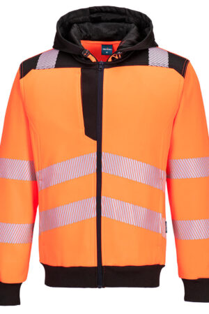 PW327 - PW3 Hi-Vis Zip Hoodie med dragkedja