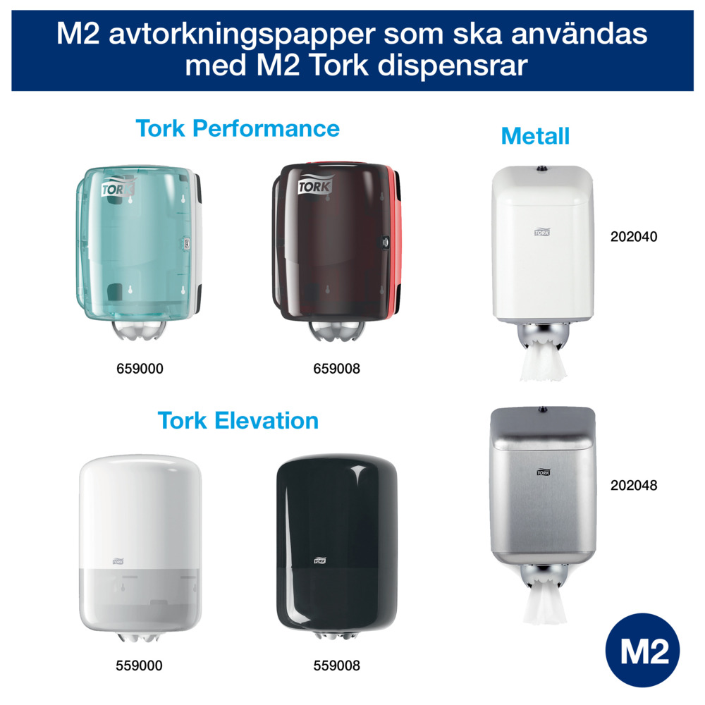 Tork M2 1 lager Avtorkningspapper Centrummatat, Kvantitet: 6 rullar - Bild 2