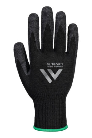 A793 - Needle Stick F10 Latex Crinkle-handske Svart