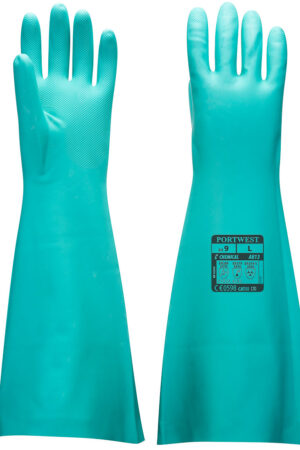 A813 - Extended Length Nitrile Gauntlet Grön (12PAR)