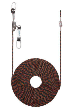 FP92 - Fallskydd med 20 m rep Svart/Orange