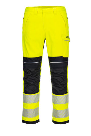 FR406 - PW3 FR Modaflame Hi-Vis Arbetsbyxa Stretch Klass 2 Gul/Svart