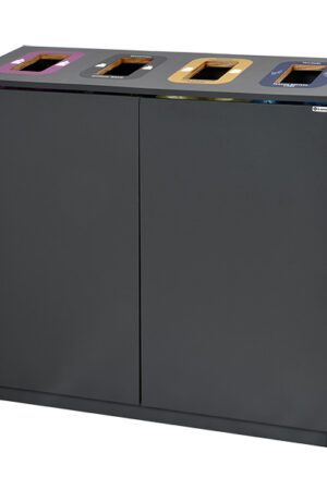 Källsorteringsskåp Bin Multi 4 Mini med 4 st inkastöppningar, 100x220mm