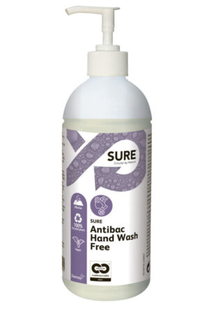 SURE Antibac Hand Wash Free – Parfymfri och antibakteriell handtvätt, 0,5L